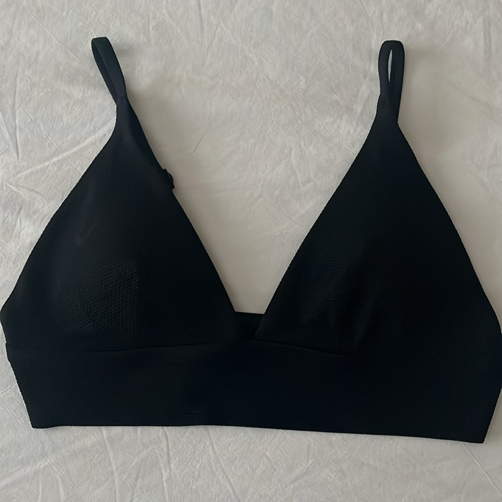 Aerie Black Triangle Sports Bra Bralette w pads sz Large EUC